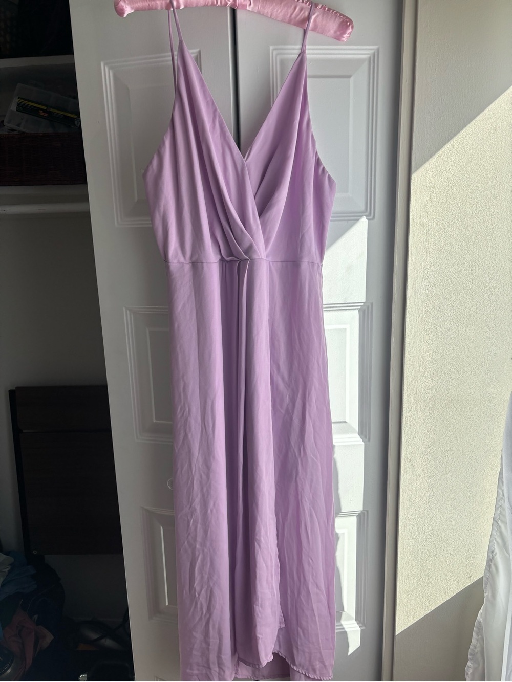 All in Favor Lilac Spaghetti Strap midi Dress